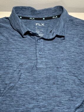 FLX Men's Blue Heather Polo Shirt